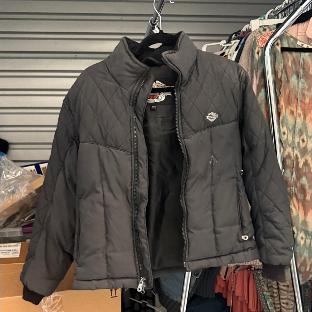 Harley-Davidson Black Quilted Jacket Goose Down
